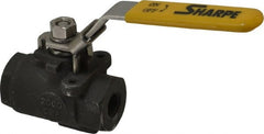 Sharpe Valves - 1/4" Pipe, Standard Port, Carbon Steel Steam Service Ball Valve - 1 Piece, Inline - One Way Flow, FNPT x FNPT Ends, Locking Lever Handle, 2,000 WOG, 250 WSP - Exact Tooling