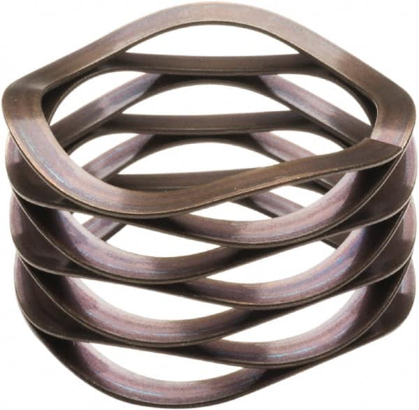 Associated Spring Raymond - 26.16mm ID x 34.93mm OD, Grade 17-7 PH Stainless Steel Multiwave Disc Spring - 0.3mm Thick, 17.78mm Overall Height, 13.23mm Deflection, 15 Lb at Deflection - Exact Tooling