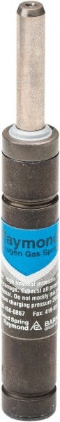 Associated Spring Raymond - M6 Fill Port, M6 Mt Hole, 6mm Rod Diam, 12mm Diam, 12.7mm Max Stroke, Blue Nitrogen Gas Spring Cylinder - 54.7mm Body Length, 67.4mm OAL, 81 Lb Full Stroke Spring Force, 290 psi Initial Charge - Exact Tooling