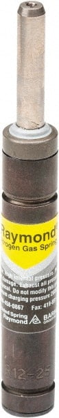Associated Spring Raymond - 8mm Rod Diam, 19mm Diam, 63.5mm Max Stroke, Nitrogen Gas Spring Cylinder - 105.5mm Body Length, 169mm OAL, 270 Lb Full Stroke Spring Force, 650 psi Initial Charge - Exact Tooling