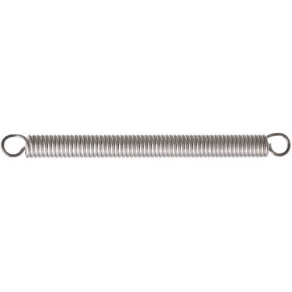 Associated Spring Raymond - 14mm OD, 136.61 N Max Load, 52.7mm Max Ext Len, Stainless Steel Extension Spring - Exact Tooling