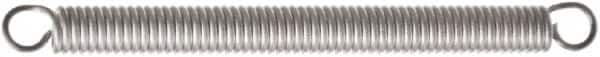 Associated Spring Raymond - 55mm OD, 452.32 N Max Load, 217.6mm Max Ext Len, Stainless Steel Extension Spring - 24.24 Lb/In Rating, 15.41 Lb Init Tension, 127mm Free Length - Exact Tooling