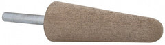 Made in USA - 1" Head Diam x 2-3/4" Thickness, A3, Tree End, Aluminum Oxide Mounted Point - Blue-Gray, Fine Grade, 120 Grit, 16,100 RPM - Exact Tooling