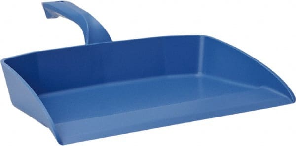 Vikan - 12-1/2" Wide Handheld Dustpan - Plastic Body, 4-1/2" Handle, Blue - Exact Tooling