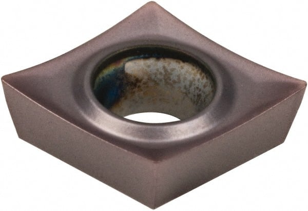 Kennametal - CPGT32.51 HP Grade KCU10 Carbide Turning Insert - AlTiN Finish, 80° Diamond, 3/8" Inscr Circle, 5/32" Thick, 1/64" Corner Radius - Exact Tooling