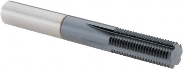 Vargus - 7/16-28 Thread, 5/16" Shank Diam, TiAlN Coating, Solid Carbide Straight Flute Thread Mill - 5 Flutes, 2.48" OAL, 7/16" Min Noml Diameter - Exact Tooling