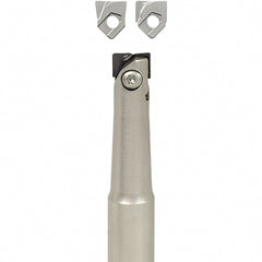 Iscar - 5/8" Cut Diam, 5/8" Shank Diam, 5.1" OAL, Indexable Square Shoulder End Mill - H.. QF Inserts, Cylindrical Shank, Series BallPlus - Exact Tooling