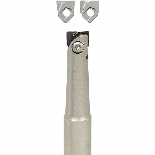 Iscar - 1/2" Cut Diam, 1/2" Shank Diam, 4.7" OAL, Indexable Square Shoulder End Mill - Cylindrical Shank, Series BallPlus - Exact Tooling