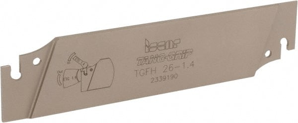 Iscar - 1.0236" Blade Height, 0.041" Blade Width, 4.331" OAL, Neutral Cut, Single End Indexable Cut-Off Blade - TGFH Blade, Tang-Grip Series - Exact Tooling