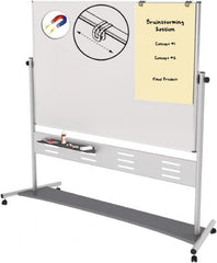 MasterVision - 48" High x 72" Wide Gold Ultra Enameled Steel Magnetic Marker Board - Aluminum Frame, 78-1/2" Deep - Exact Tooling