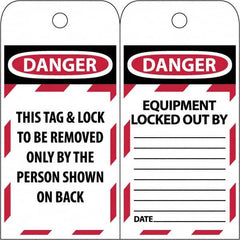 NMC - 3" High x 6" Long, DANGER \x96 DO NOT OPERATE, English Safety & Facility Lockout Tag - Tag Header: Danger, 2 Sides, Black & Red Poly - Exact Tooling