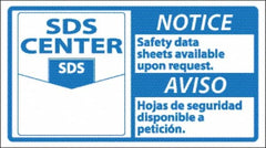 NMC - "Notice - Material Safety Data Sheets Available upon Request", 10" Long x 18" Wide, Rigid Plastic Safety Sign - Square, Use for Workplace/Safety - Exact Tooling