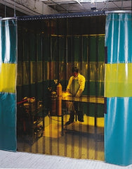 Singer Safety - 8' High x 8' Wide x 0.08mm Thick Bronze Welding Strip Curtain - Bronze - Exact Tooling