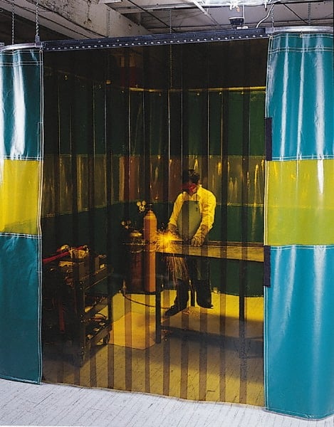 Singer Safety - 7' High x 6' Wide x 0.08mm Thick Bronze Welding Strip Curtain - Bronze - Exact Tooling