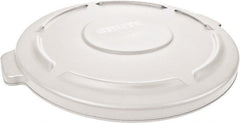 Rubbermaid - Round Lid for Use with 55 Gal Round Trash Cans - White, Polyethylene, For Brute Trash Cans - Exact Tooling