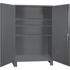 Durham - 3 Shelf Locking Storage Cabinet - Steel, 60" Wide x 24" Deep x 84" High, Gray - Exact Tooling