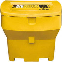 Meyer Products - 600 Lb Load Capacity Yellow Polymer Cargo Box - Stacking, 32" Long x 23" Wide x 20" High, Lid Included - Exact Tooling
