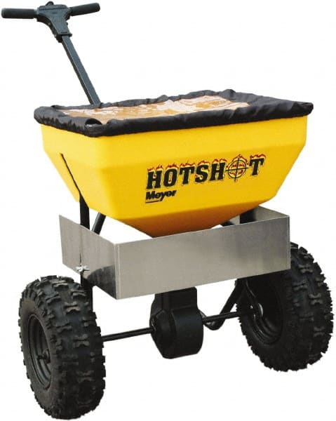 Meyer Products - 70 Lb Carbon Steel & Polypropylene Walk Behind Broadcast Landscape Spreader - 13" Pneumatic Wheels - Exact Tooling