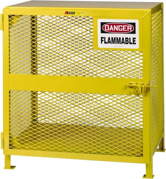 Little Giant - 4, 6 Cylinder, Yellow Cylinder Storage Unit - 36" Wide x 40" High x 38" Deep - Exact Tooling