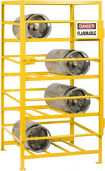 Little Giant - 12 Cylinder, Yellow Cylinder Storage Unit - 48" Wide x 70" High x 36" Deep - Exact Tooling