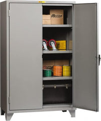 Little Giant - 3 Shelf Locking Storage Cabinet - Steel, 60" Wide x 24" Deep x 78" High, Gray - Exact Tooling