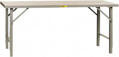 Little Giant - 72 Wide x 30" Deep x 42" High, Steel Heavy-Duty Folding Leg Table - Straight Edge, Adjustable Height Folding Legs, Gray - Exact Tooling