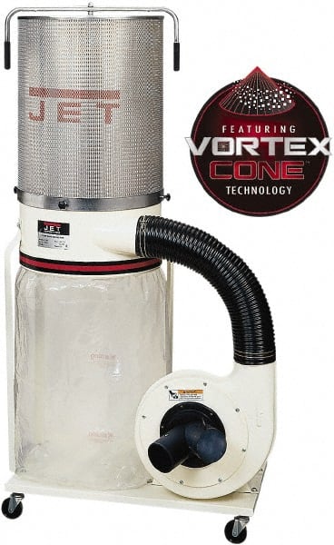 Jet - 2µm, Portable Dust Collector - 1,200 CFM Air Flow - Exact Tooling