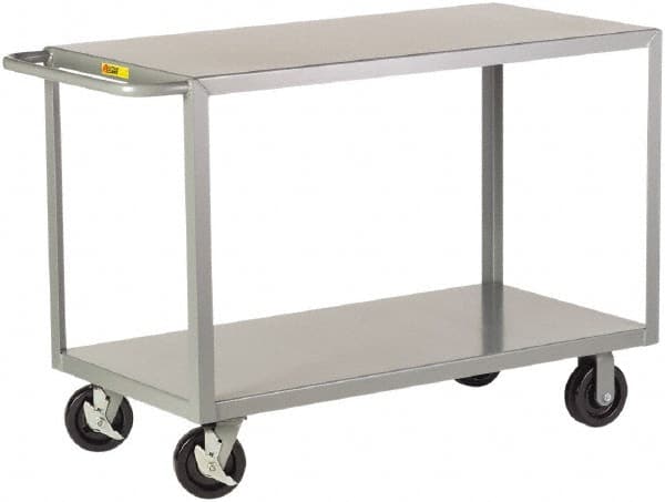 Little Giant - 3,600 Lb Capacity, 30" Wide x 53-1/2" Long x 36" High Shelf Cart - 2 Shelf, Steel - Exact Tooling