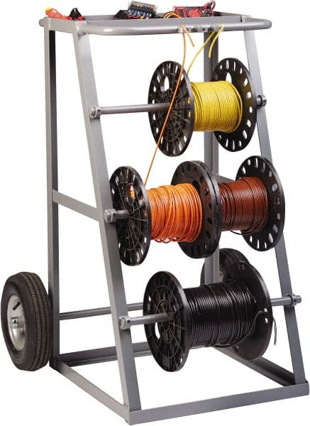 Little Giant - 1,000 Lb Capacity, 36" Wide x 31" Long x 45" High Wire Spool Cart - Steel - Exact Tooling