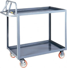 Little Giant - 1,200 Lb Capacity, 24" Wide x 41-1/2" Long x 42" High Shelf Cart - 2 Shelf, Steel - Exact Tooling