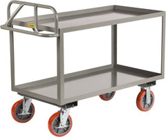 Little Giant - 3,600 Lb Capacity, 30" Wide x 65-1/2" Long x 42" High Shelf Cart - 2 Shelf, Steel - Exact Tooling