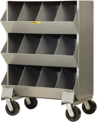 Little Giant - 2,400 Lb Capacity, 32" Wide x 20" Long x 45-1/2" High Storage Bin Cart - Steel, 4 Swivel Casters - Exact Tooling