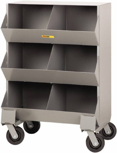 Little Giant - 2,400 Lb Capacity, 32" Wide x 20" Long x 45-1/2" High Storage Bin Cart - Steel, 4 Swivel Casters - Exact Tooling