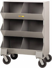 Little Giant - 2,400 Lb Capacity, 32" Wide x 20" Long x 45-1/2" High Storage Bin Cart - Steel, 4 Swivel Casters - Exact Tooling