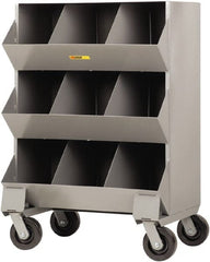 Little Giant - 2,400 Lb Capacity, 32" Wide x 20" Long x 45-1/2" High Storage Bin Cart - Steel, 4 Swivel Casters - Exact Tooling