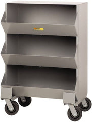 Little Giant - 2,400 Lb Capacity, 32" Wide x 20" Long x 45-1/2" High Storage Bin Cart - Steel, 4 Swivel Casters - Exact Tooling