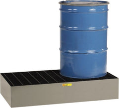 Little Giant - 66 Gal Sump, 3,000 Lb Capacity, 2 Drum, Steel Spill Deck or Pallet - 25" Long x 51" Wide x 12" High - Exact Tooling