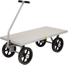 Little Giant - 3,500 Lb Capacity Steel Heavy-Duty Wagon - Steel Deck, 24" OAW, Mold On Rubber Casters - Exact Tooling