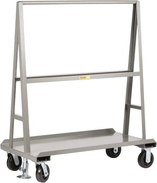 Little Giant - 2,000 Lb Capacity Steel A-Frame Truck - Steel Deck, 30" OAW, Phenolic Casters - Exact Tooling
