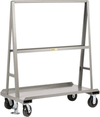 Little Giant - 2,000 Lb Capacity Steel A-Frame Truck - Steel Deck, 30" OAW, Phenolic Casters - Exact Tooling