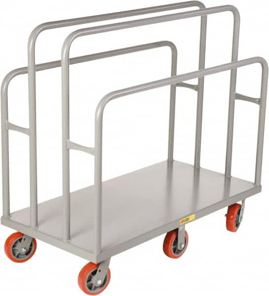 Little Giant - 3,600 Lb Capacity Steel Lumber & Panel Cart - Steel Deck, 24" OAW, Polyurethane Casters - Exact Tooling