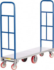 Little Giant - 2,000 Lb Capacity Steel High End Platform Truck - Steel Deck, 16" OAW, Polyurethane Casters - Exact Tooling
