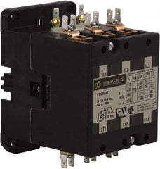 Square D - 3 Pole, 75 Amp Inductive Load, 24 Coil VAC at 50/60 Hz, Definite Purpose Contactor - Phase 1 and Phase 3 Hp:  15 at 230 VAC, 25 at 230 VAC, 40 at 460 VAC, 40 at 575 VAC, 5 at 115 VAC, 94 Amp Resistive Rating, CE, CSA, UL Listed - Exact Tooling