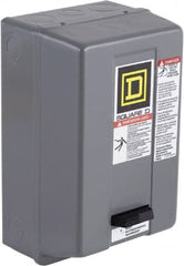 Square D - 120 Coil VAC, 18 Amp, Nonreversible Enclosed Enclosure NEMA Motor Starter - 2 hp at 1 Phase, 1 Enclosure Rating - Exact Tooling