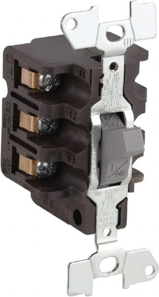Square D - 3 Poles, 30 Amp, Open Toggle Manual Motor Starter - 1 hp at 90 VDC, 1-1/2 hp at 230 VDC, 15 hp at 460 VAC, 2 hp at 115 VAC, 2 hp at 115 VDC, 20 hp at 575 VAC & 7-1/2 hp at 230 VAC, CE, CSA & UL Recognized - Exact Tooling