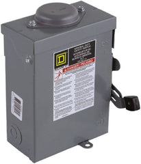 Square D - 30 Amp, 240 V, 2 Pole Nonfused Safety Switch - NEMA 3R, 3 hp at 240 VAC (Single Phase), DPST Contact Form - Exact Tooling