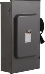 Square D - 200 Amp, 240 V, 3 Pole Fused Safety Switch - NEMA 3R, 15 hp at 240 VAC (Single Phase), 60 hp at 240 VAC (Triple Phase), 3PST Contact Form - Exact Tooling