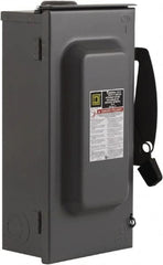 Square D - 100 Amp, 240 V, 3 Pole Fused Safety Switch - NEMA 3R, 15 hp at 240 VAC (Single Phase), 30 hp at 240 VAC (Triple Phase), 3PST Contact Form - Exact Tooling