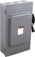 Square D - 200 Amp, 240 V, 3 Pole Fused Safety Switch - NEMA 1, 15 hp at 240 VAC (Single Phase), 60 hp at 240 VAC (Triple Phase), 3PST Contact Form - Exact Tooling