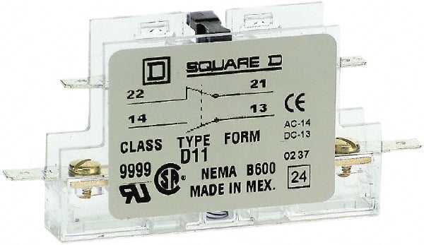 Square D - 5 Amp, Contactor Auxiliary Contact Kit - Exact Tooling